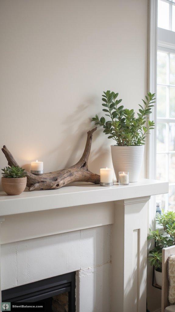 driftwood centerpiece enhances connection