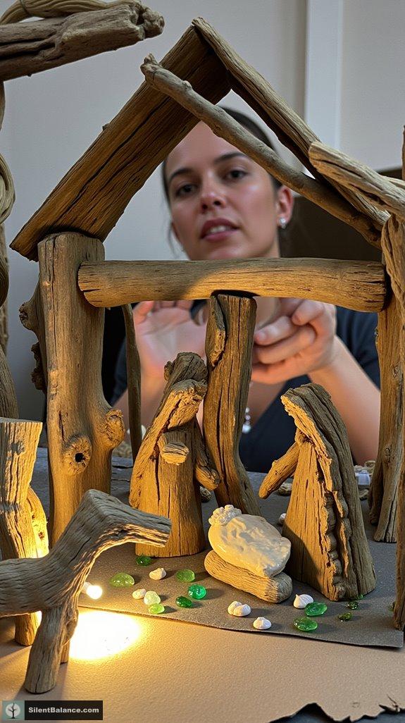 driftwood nativity figure crafting