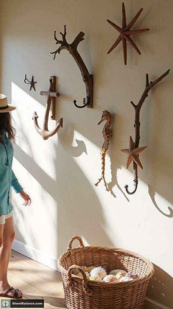 driftwood nautical wall hooks