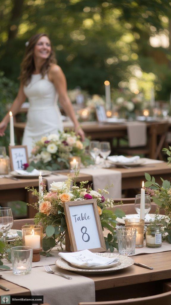 driftwood table number frames