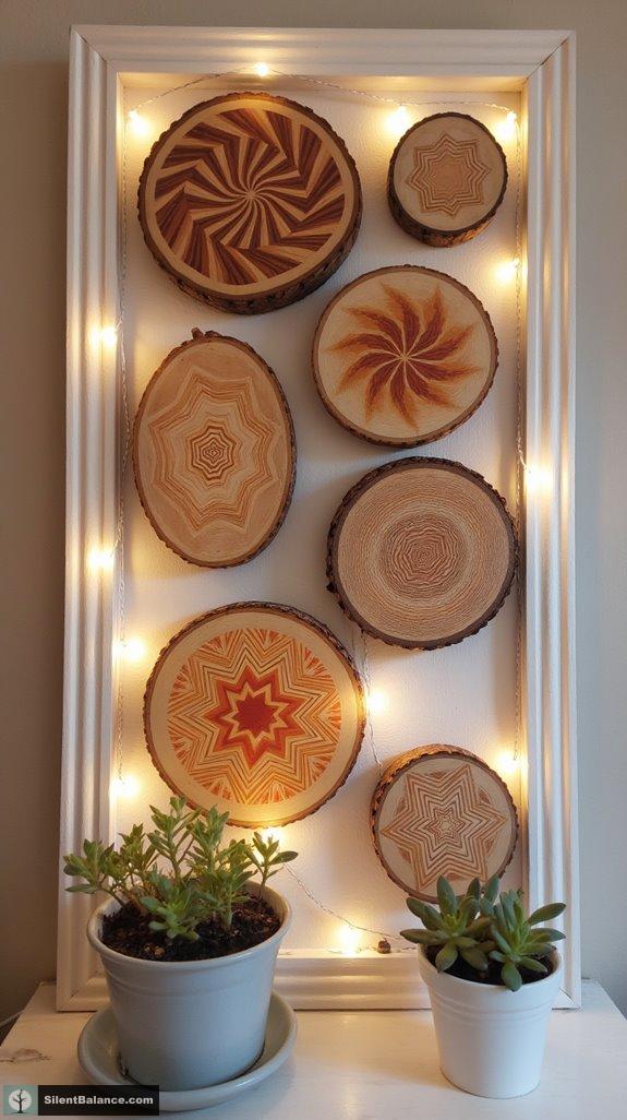 dynamic wood slice decor