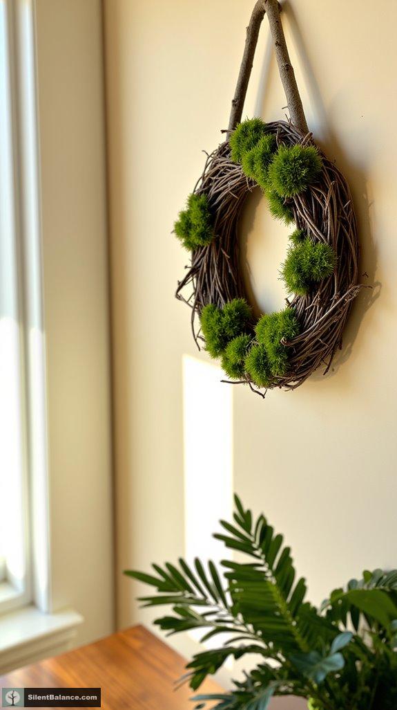 earthy minimal moss wreath
