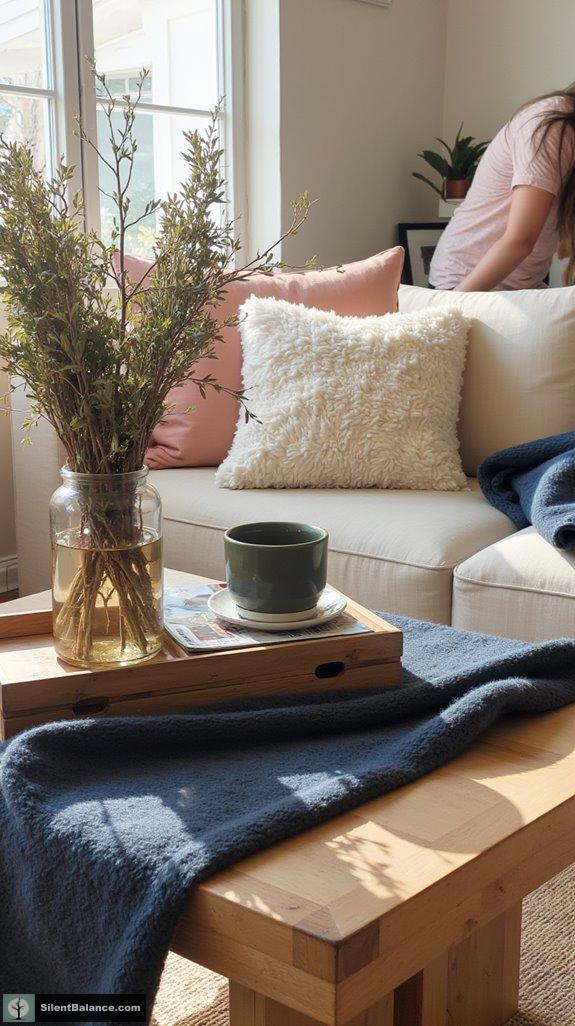 earthy tones enhance decor