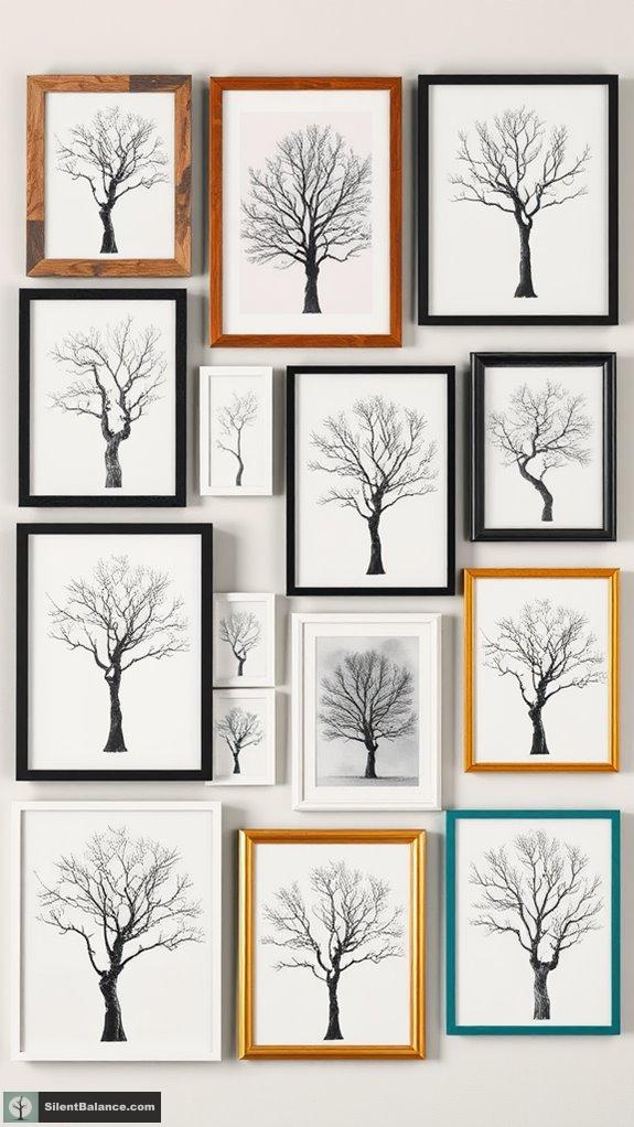 eclectic tree print displays