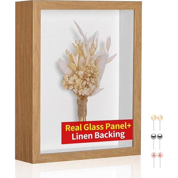 8x10 Shadow Box Frame with Glass and Linen Back