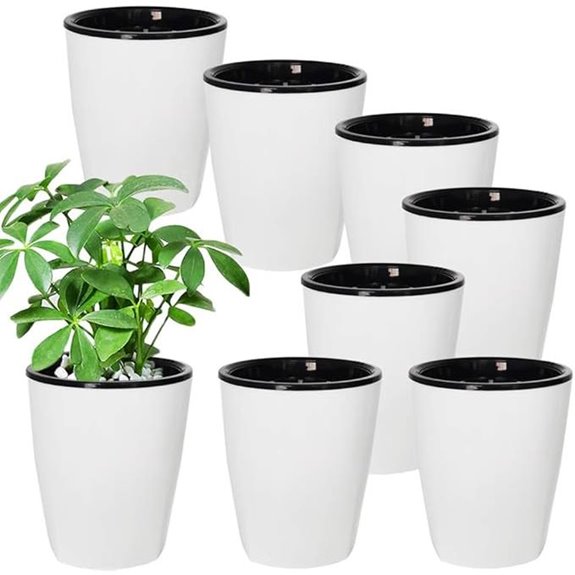 8-Pack Self-Watering Plastic Plant Pots