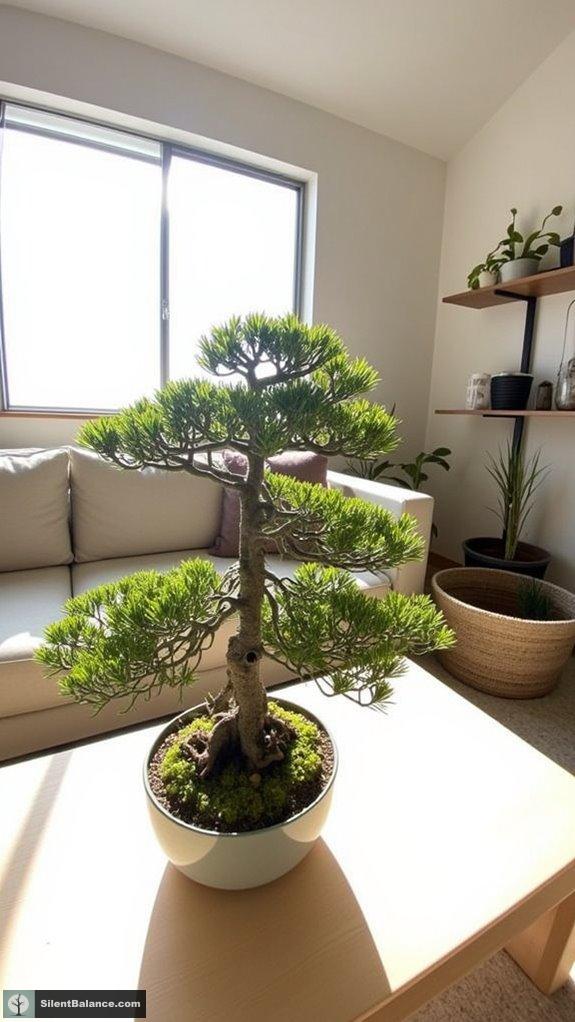 elegant bonsai room arrangement
