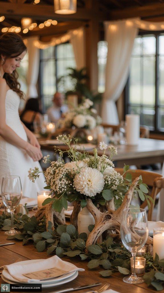 elegant driftwood wedding decor