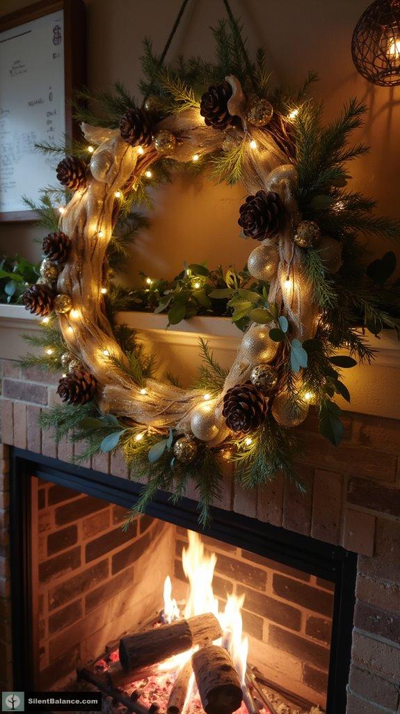 elegant festive pinecone wreath