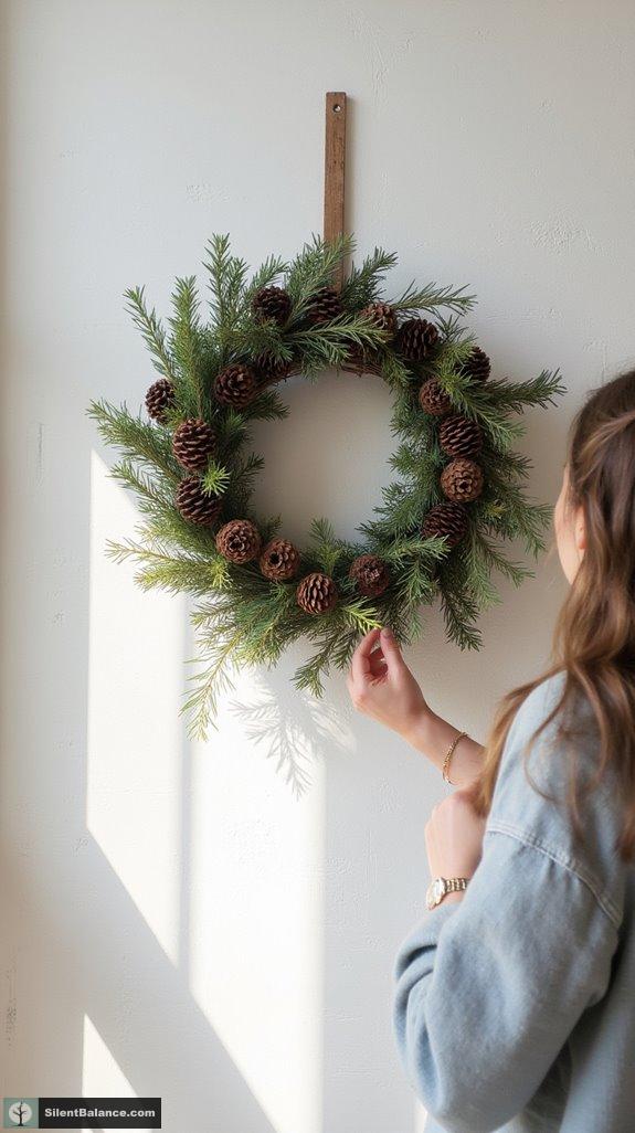 elegant minimalist pinecone wreath