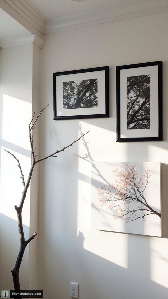 elegant monochrome branch decor