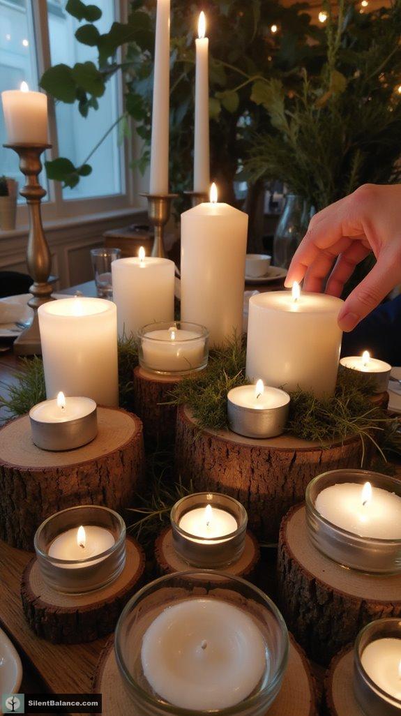 elegant nature inspired candle displays