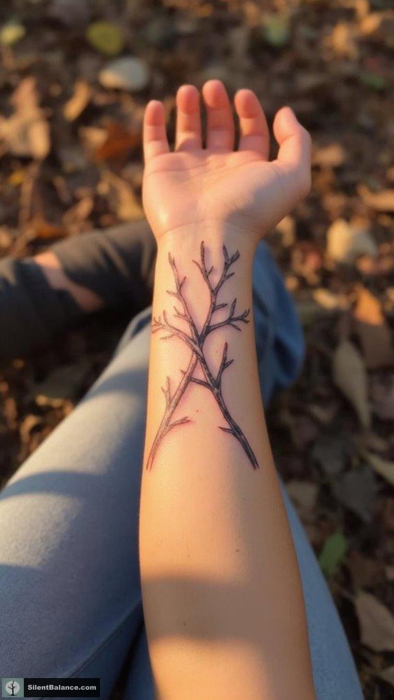 elegant nature inspired tattoo design