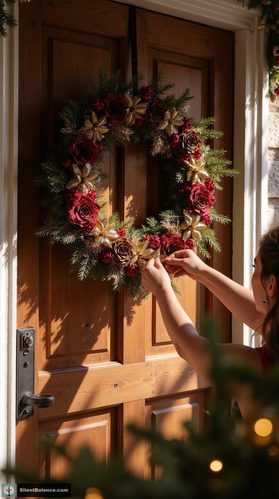 elegant painted pinecone wreaths
