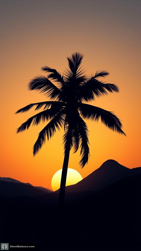 elegant palm tree outline
