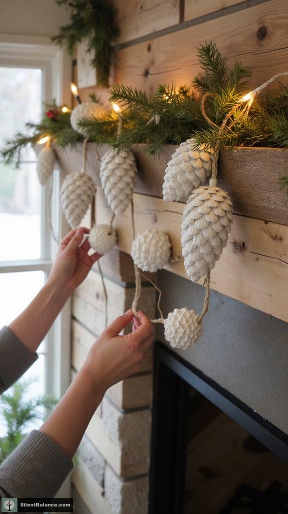 elegant pinecone garland creation