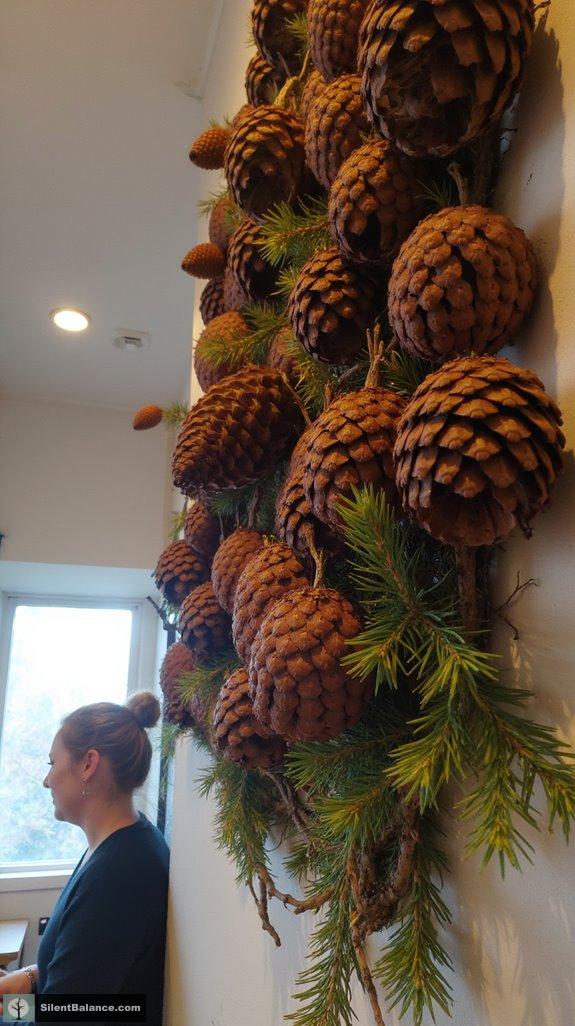 elegant pinecone wall display