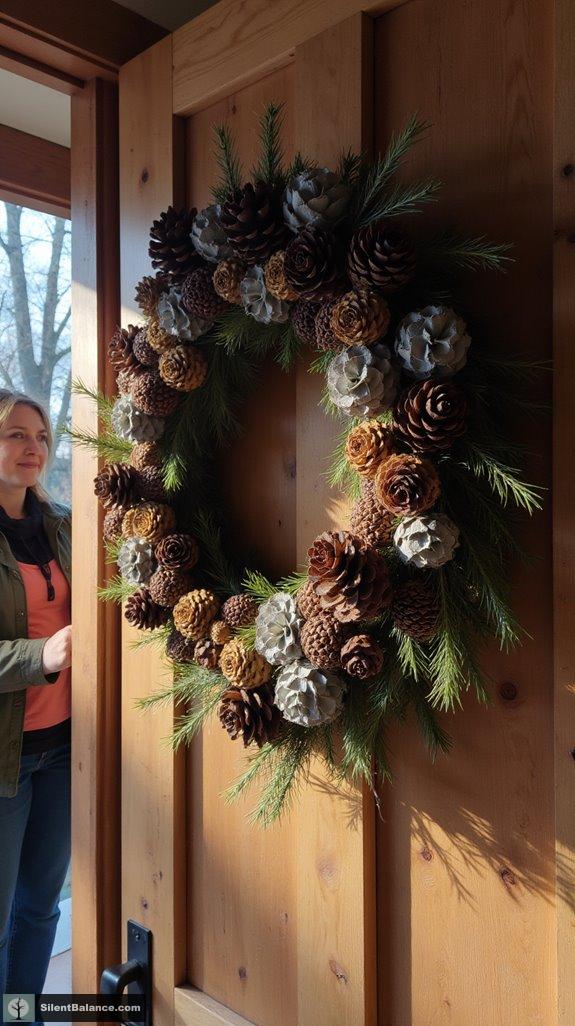 elegant pinecone wreath crafting