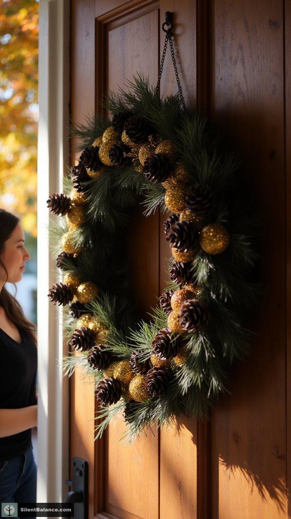 elegant pinecone wreath design