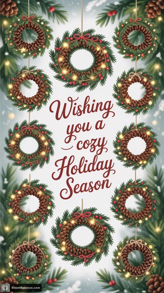 elegant pinecone wreath displays