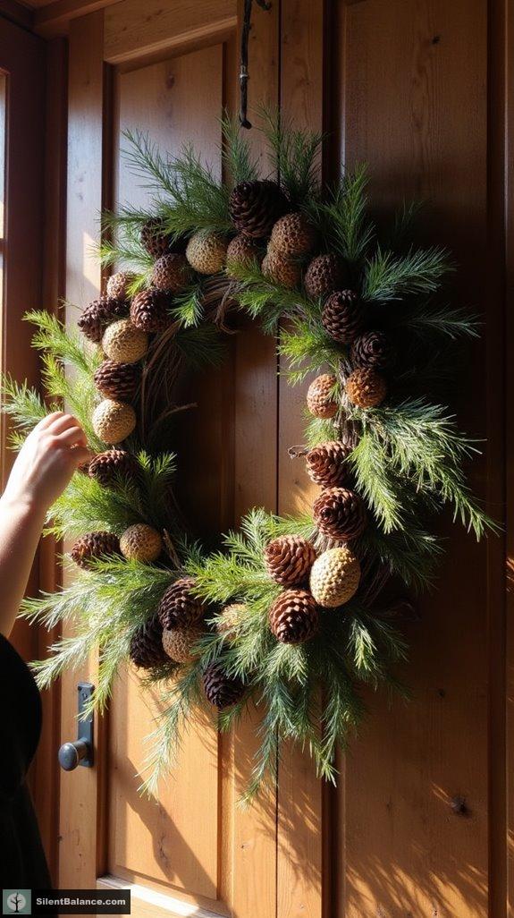 elegant seasonal pinecone wreath
