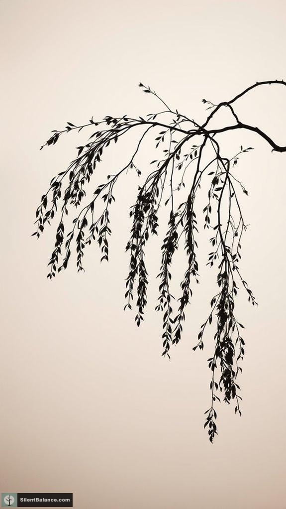 elegant silhouette of willow