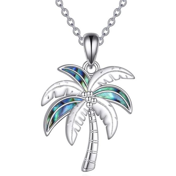 Sterling Silver Palm Tree Necklace for Women