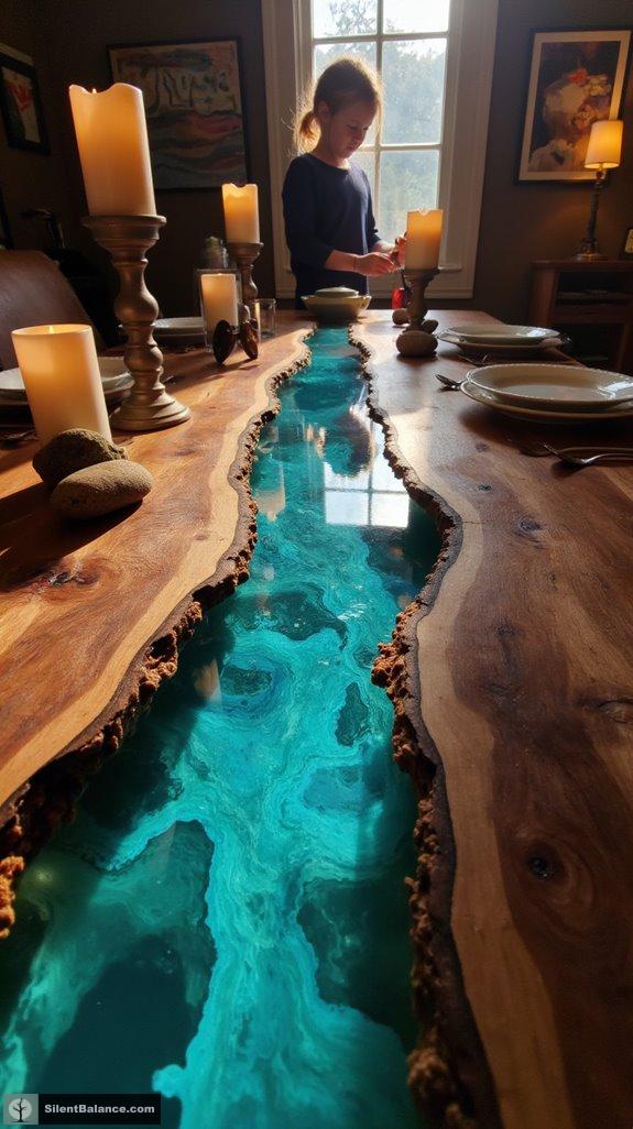 elegant textured resin tables