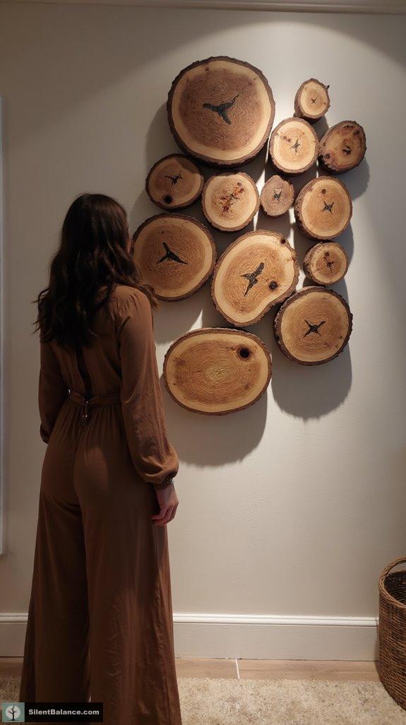 elegant walnut slice decor