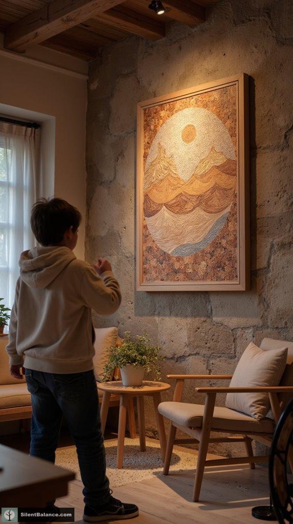 elegant wooden mosaic art