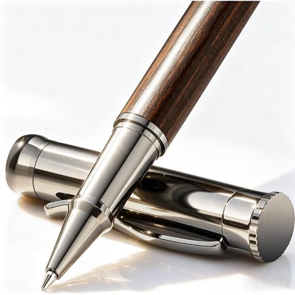 Luxury Men’s Wooden Signature Pen Set (Black & Blue Ink)