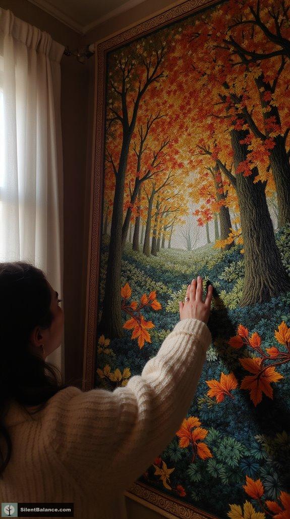 embroidered nature inspired decor