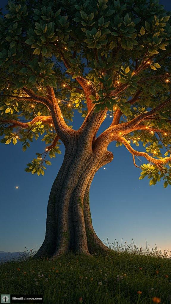 enchanted tree adorned lights