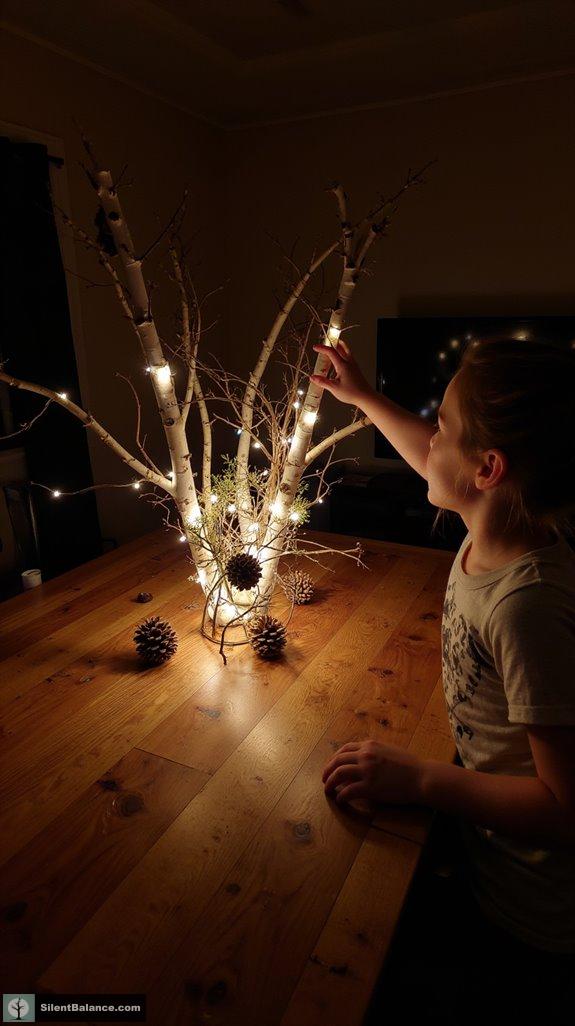 enchanting birch bark lights