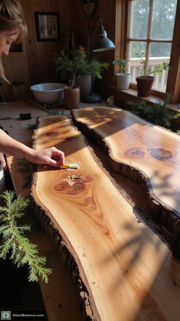 enhance wood slabs beautifully