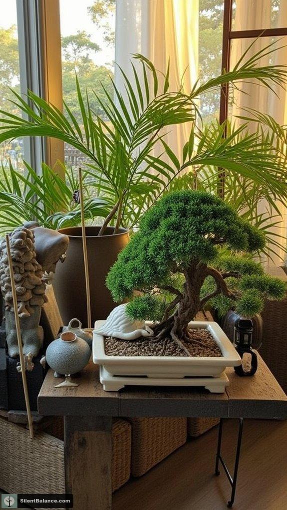 enhancing bonsai display aesthetics