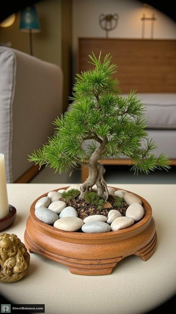 enhancing bonsai display aesthetics
