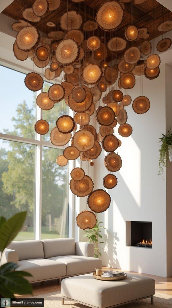 ethereal suspended wood artistry