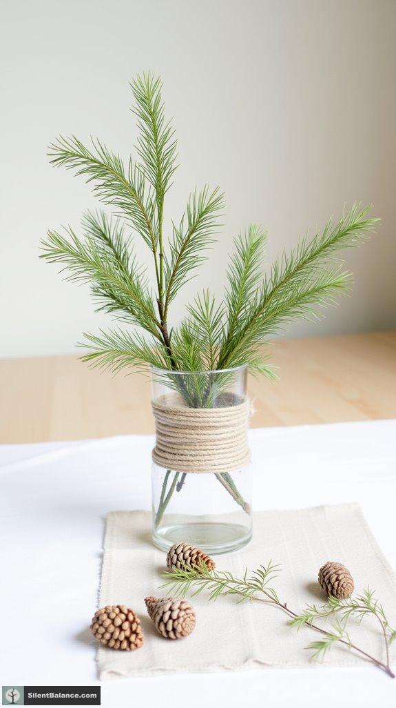 evergreen accents for warmth