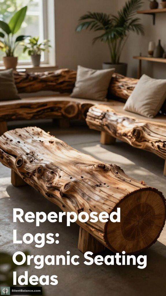fallen logs turned furniture