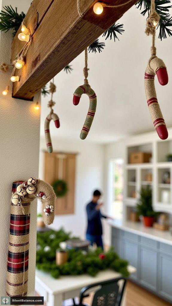 farmhouse style candy cane ornaments