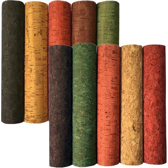 10 Pcs 8x12 Faux Leather & Cork Sheets for Crafts