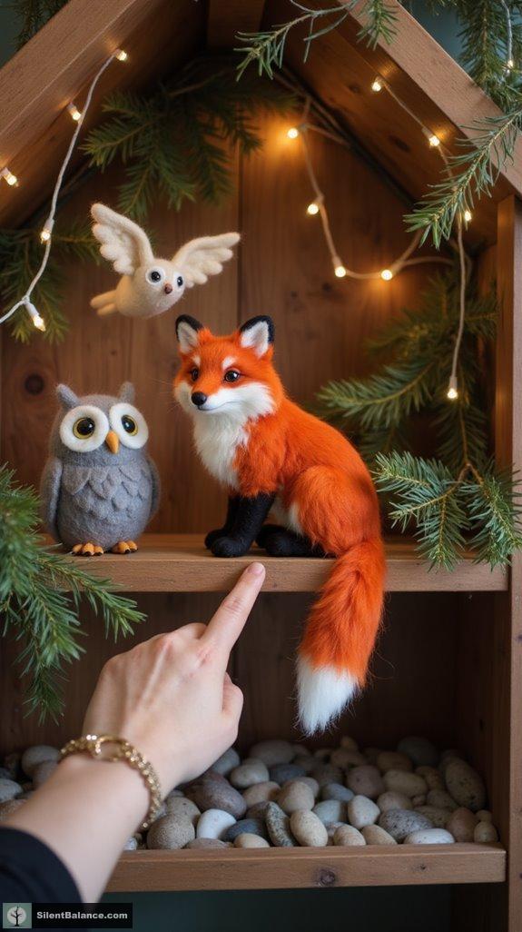 felted wool forest creatures