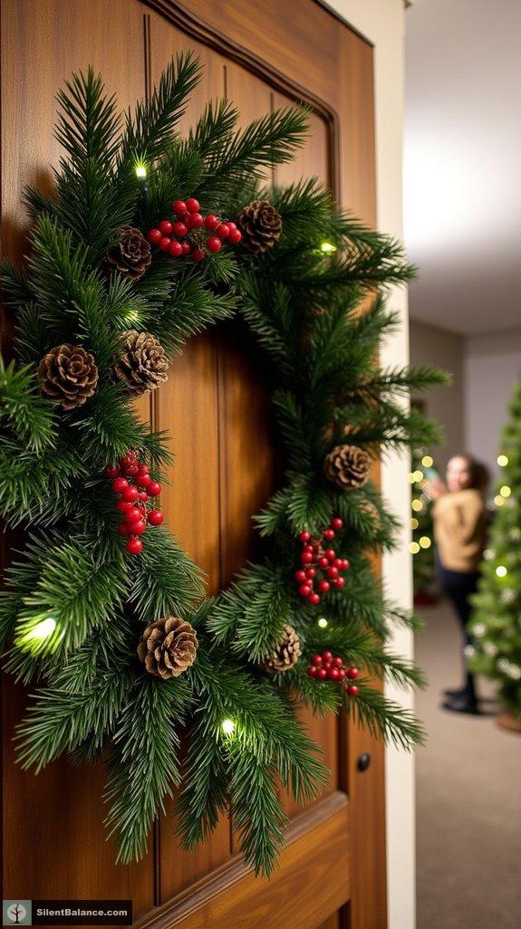 festive cedar wreath decoration