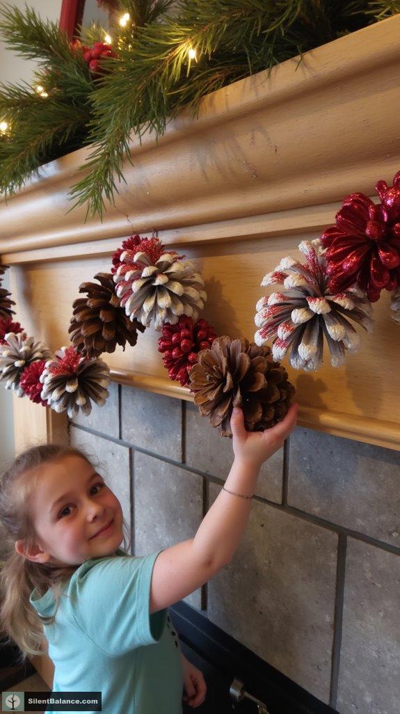festive pinecone garland decoration