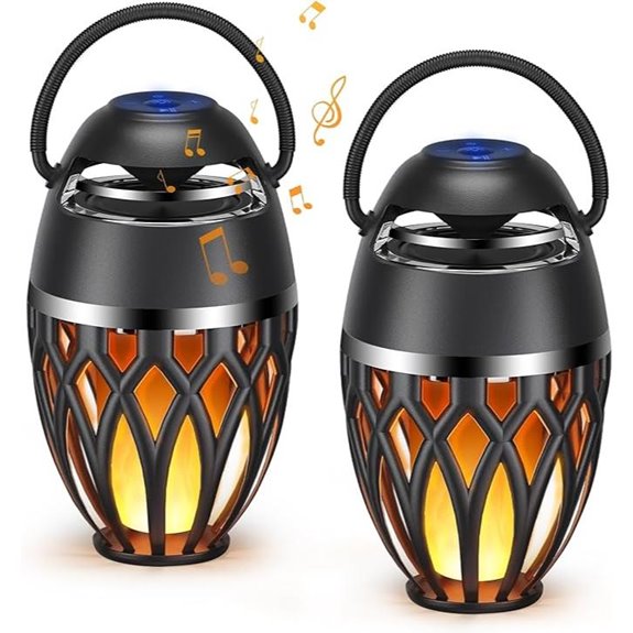 Bluetooth Lantern Speakers with LED Flame Flicker