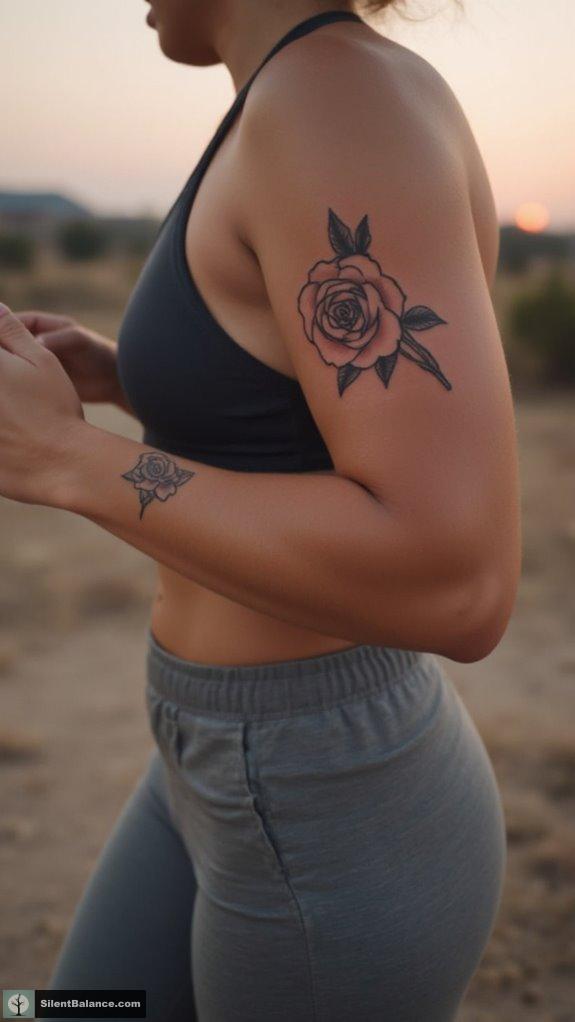 floral tattooed jogger s motivation