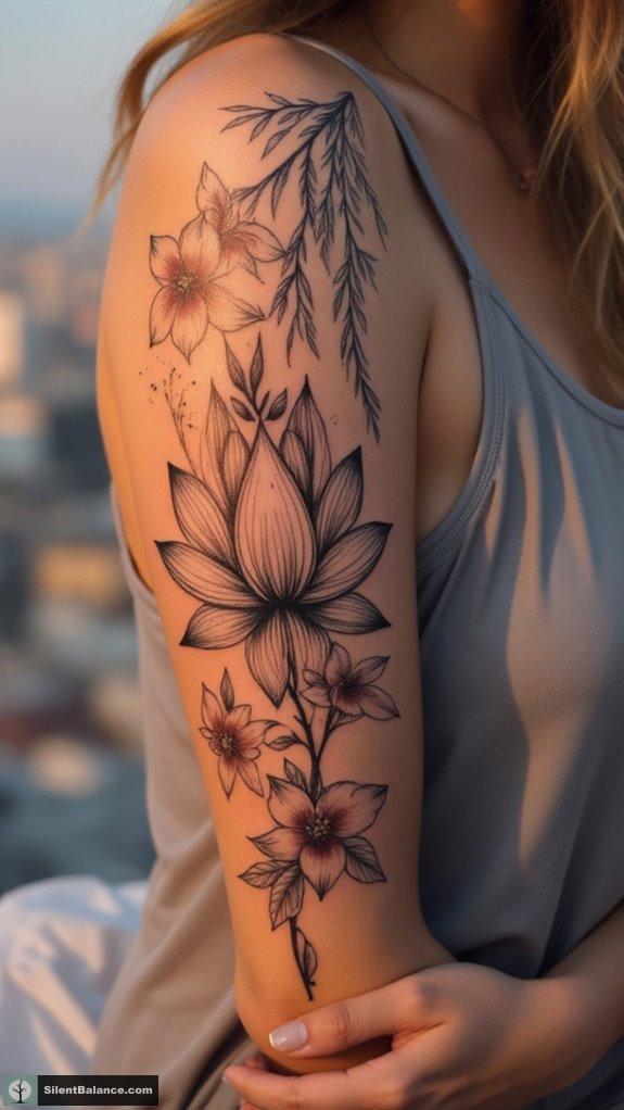 floral tattoos embody personal strength