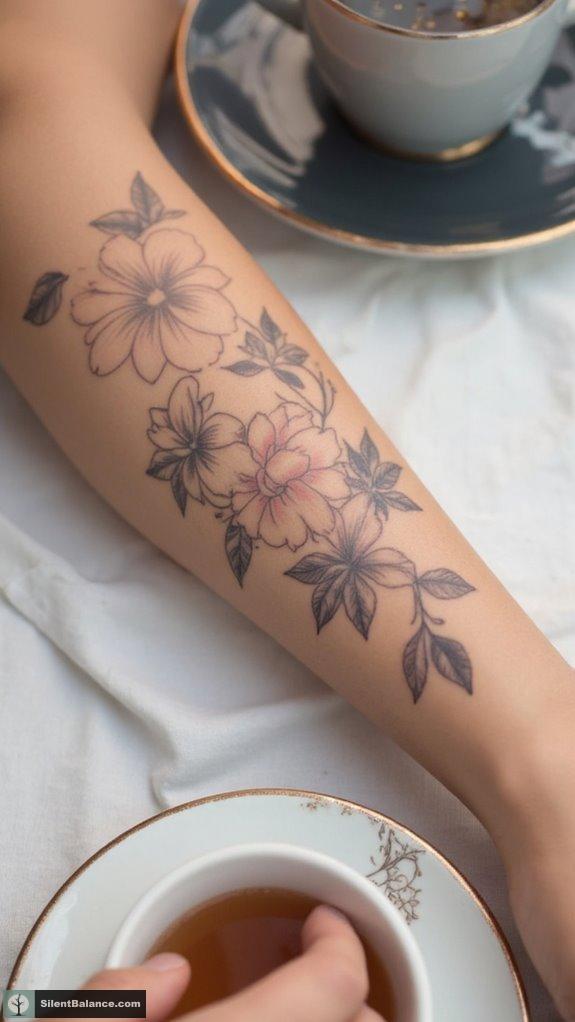 floral tattoos enhance fashion
