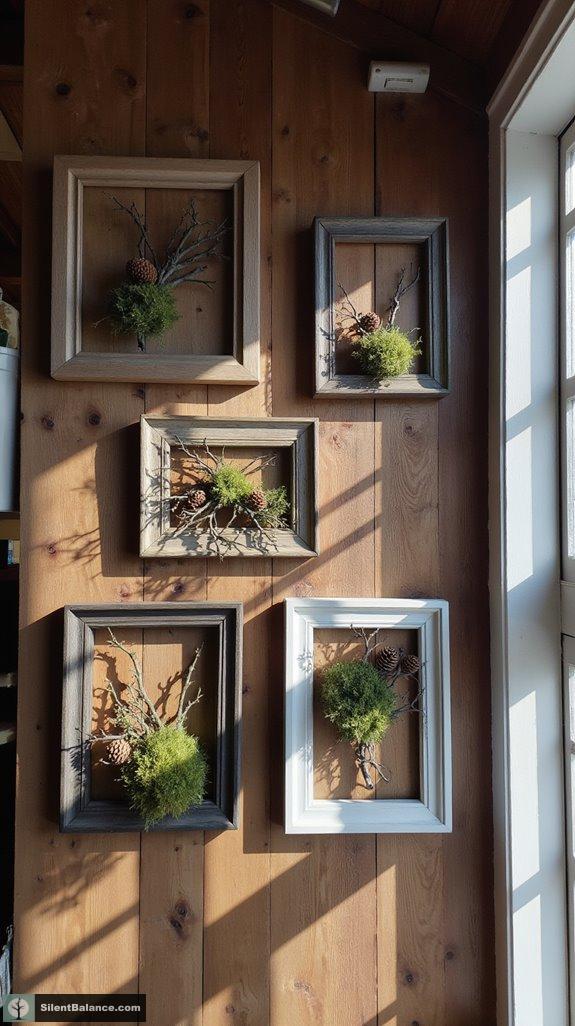 framed natural branch art